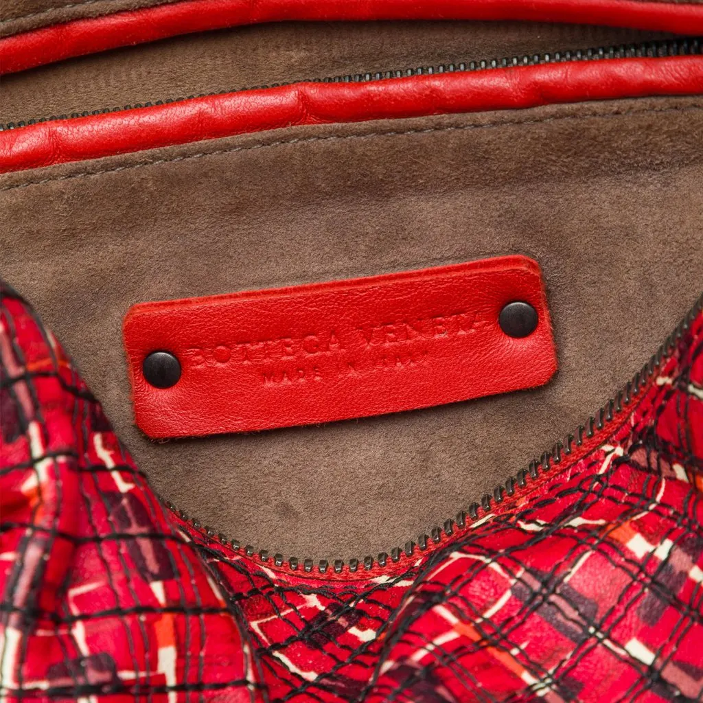 Bottega Veneta Printed Leather Camera Bag Red Leather Very good - Box View