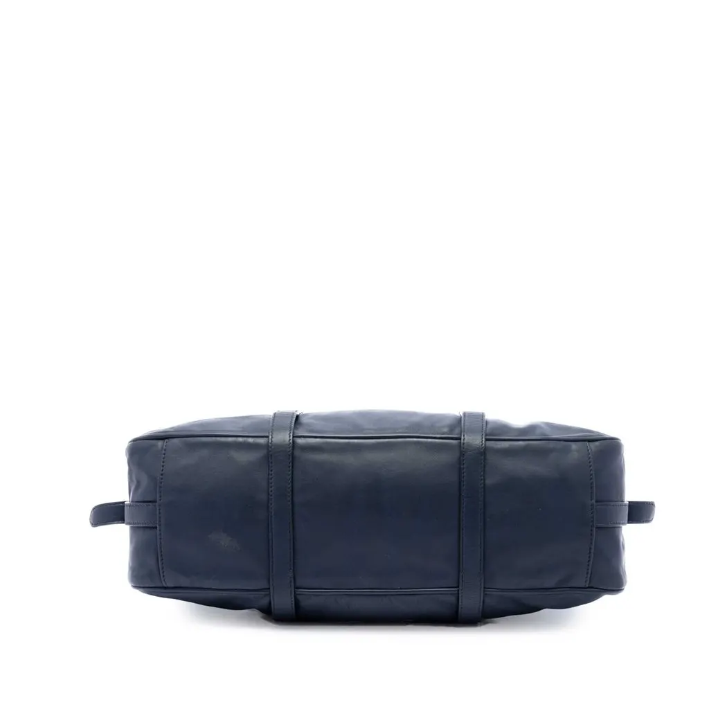 Prada Soft Calfskin Shopping Satchel Blue Leather Very good - Inside View