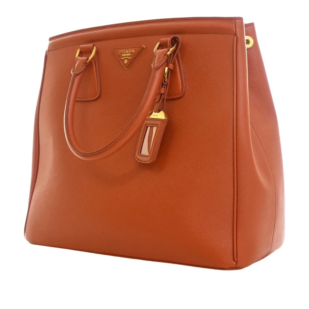 Prada Saffiano Lux Parabole Tote Orange Leather Very good - Inside View