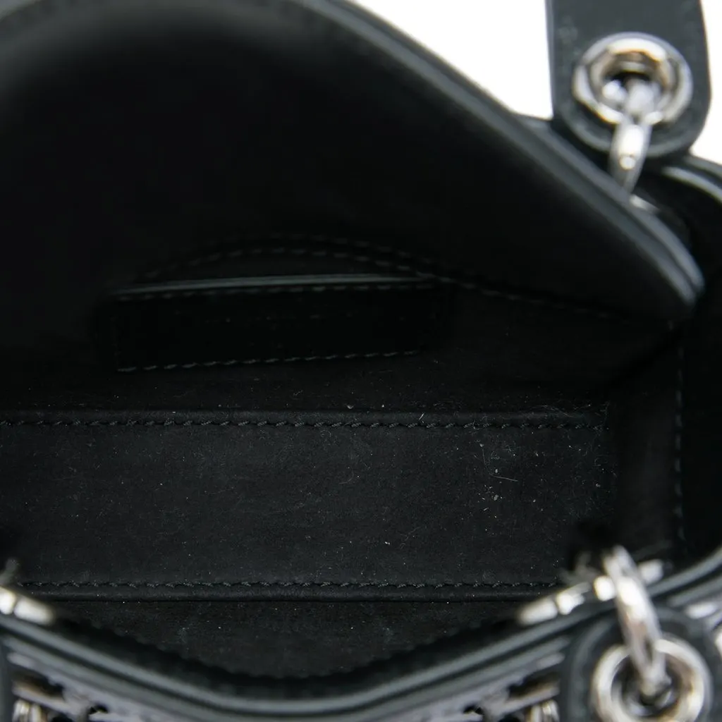 Dior Micro Lambskin Cannage Studded Supple Lady Dior Black Leather Very good - Model View