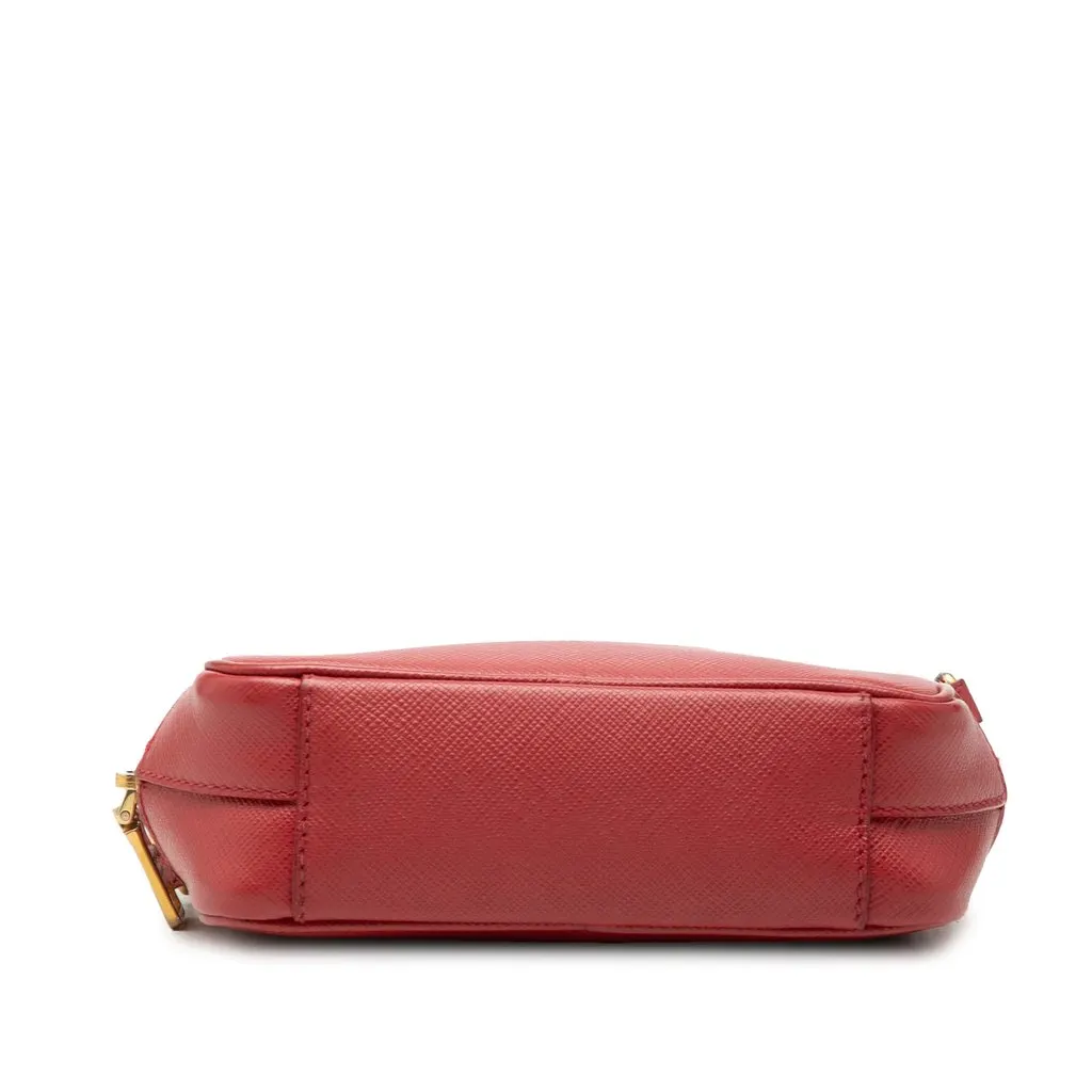 Prada Mini Saffiano Camera Bag Red Leather Very good - Inside View