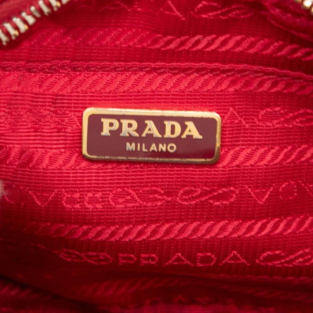 Prada Mini Saffiano Camera Bag Red Leather Very good - Box View