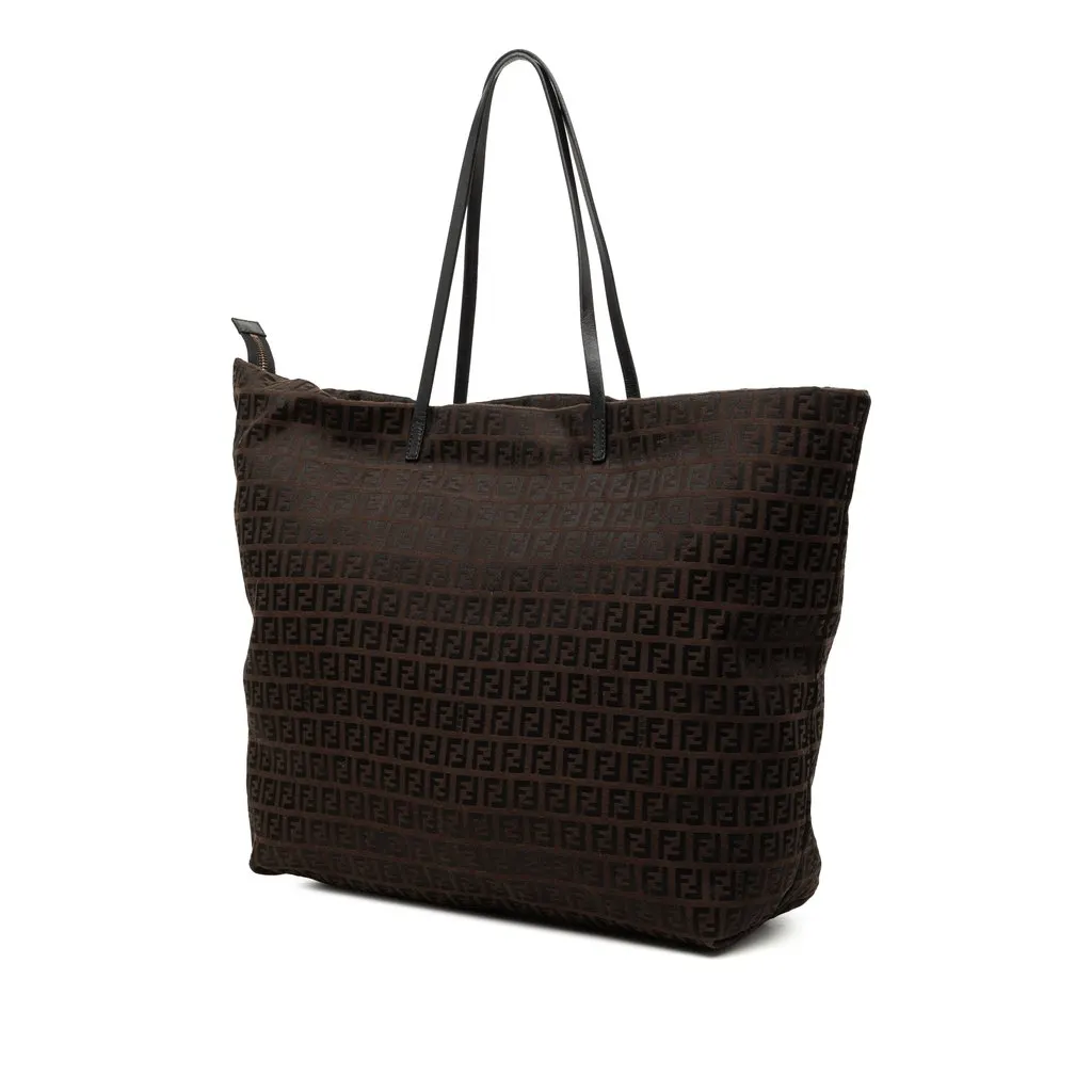 Fendi Zucchino Canvas Tote Brown Very good - Back View