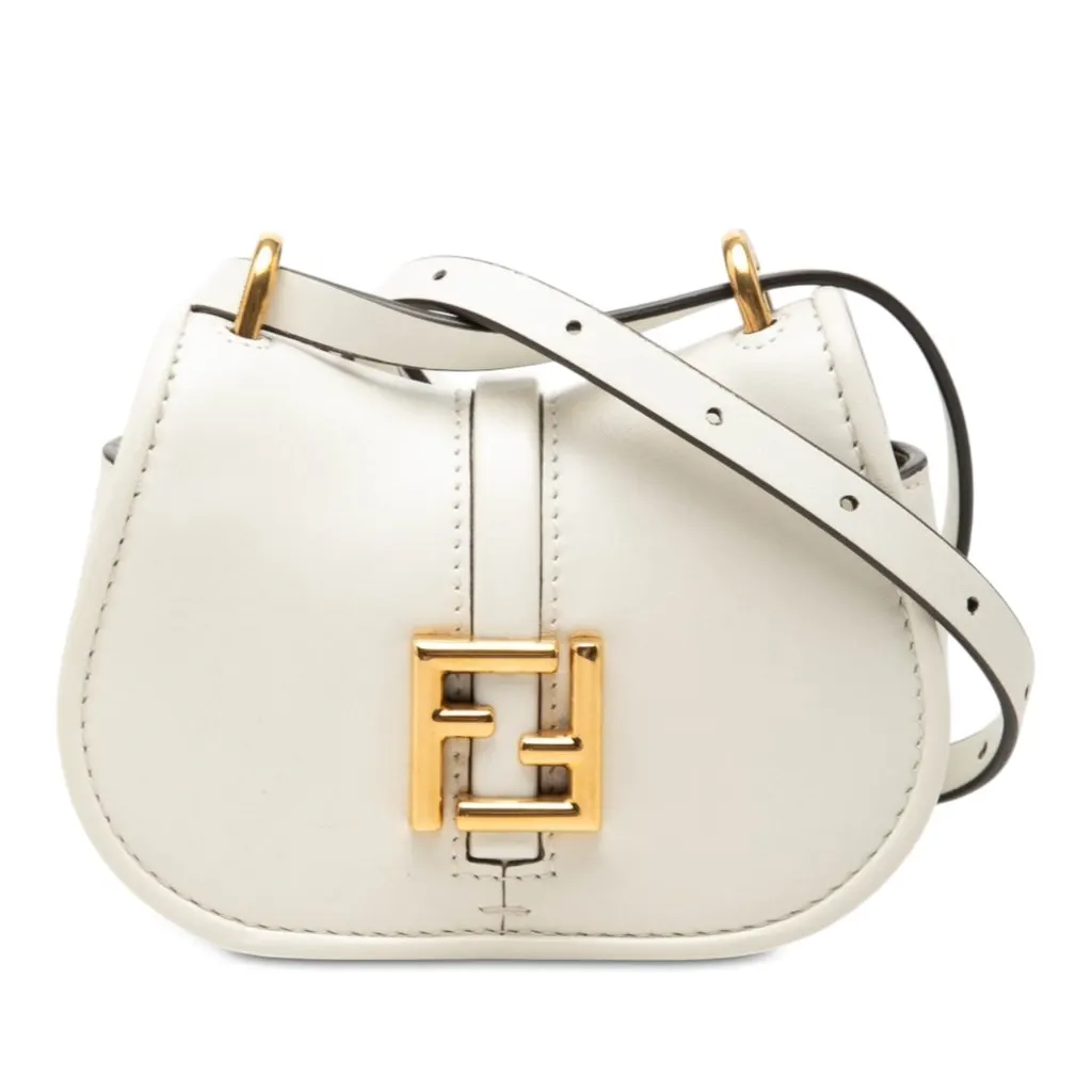 Fendi Nano Leather C mon Crossbody White Leather Very good - Front View