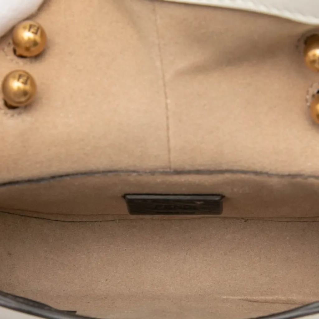 Fendi Nano Leather C mon Crossbody White Leather Very good - Model View