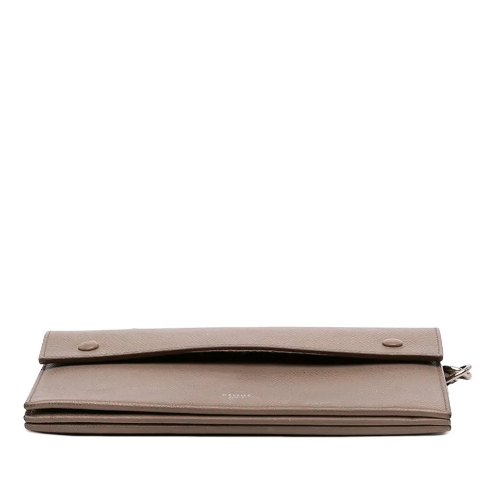 Celine Grained Calfskin Multifunction Clutch Brown Leather Very good - Inside View