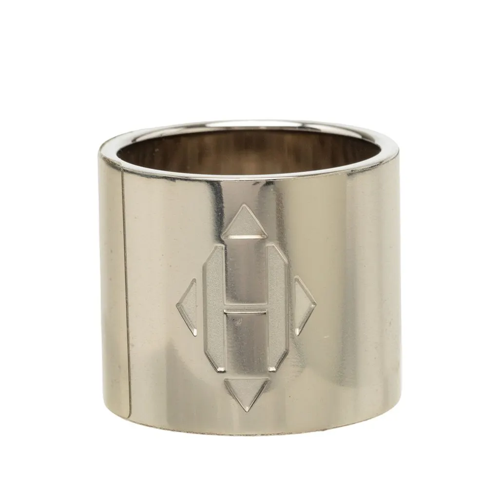 Hermès Palladium Plated H Diamant Scarf Ring Silver Palladium Very good - Inside View