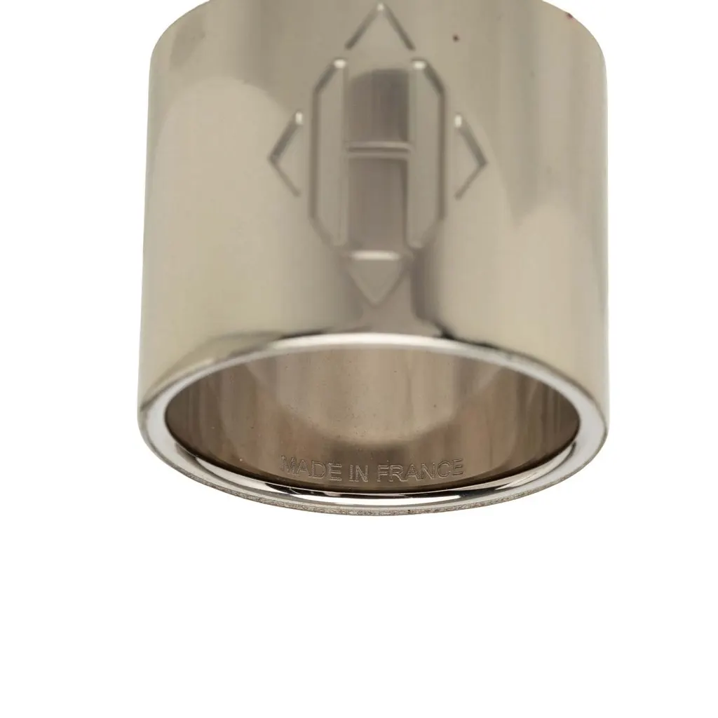 Hermès Palladium Plated H Diamant Scarf Ring Silver Palladium Very good - Model View