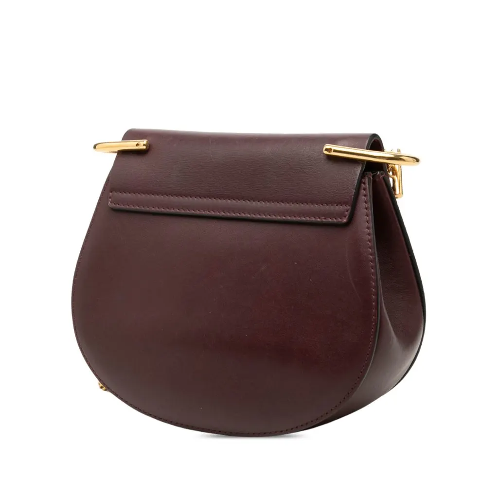 Chloé Mini Bicolor Suede and Calfskin Drew Crossbody Red Leather Very good - Back View