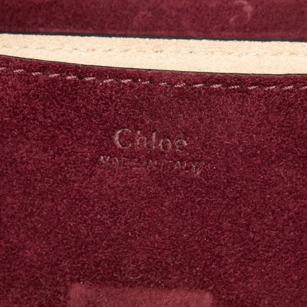 Chloé Mini Bicolor Suede and Calfskin Drew Crossbody Red Leather Very good - Box View