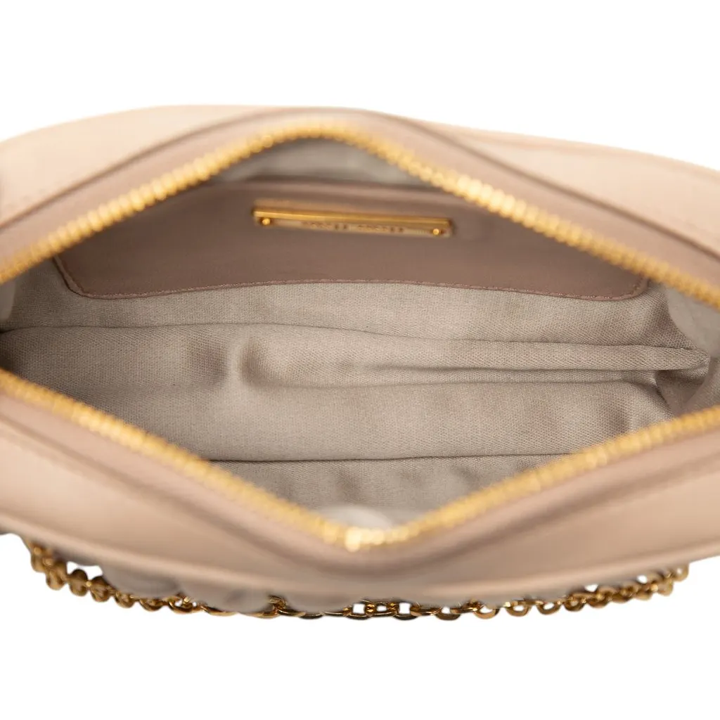 Miu Miu Matelasse Nappa Pouch with Chain Brown Leather Very good - Model View