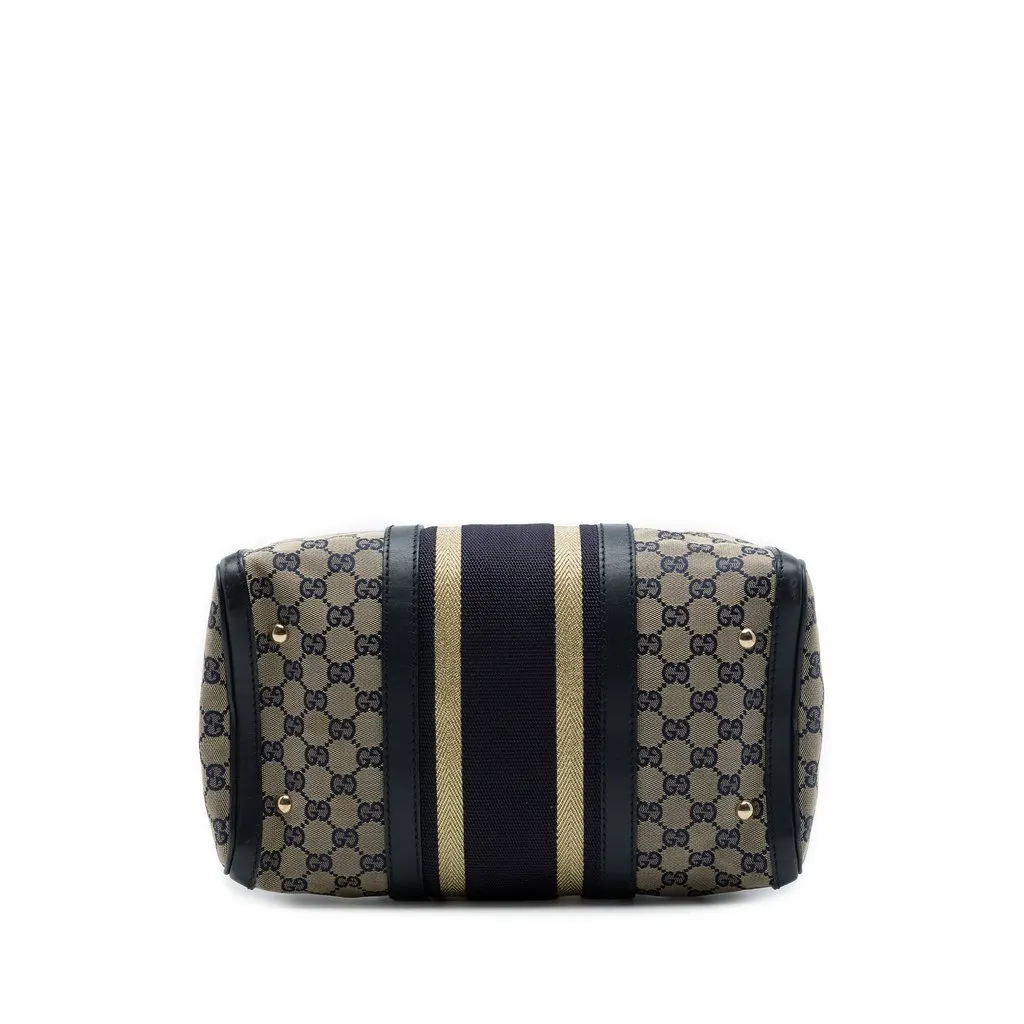 Gucci Medium GG Canvas Web Joy Boston Bag Beige Canvas Good - Inside View