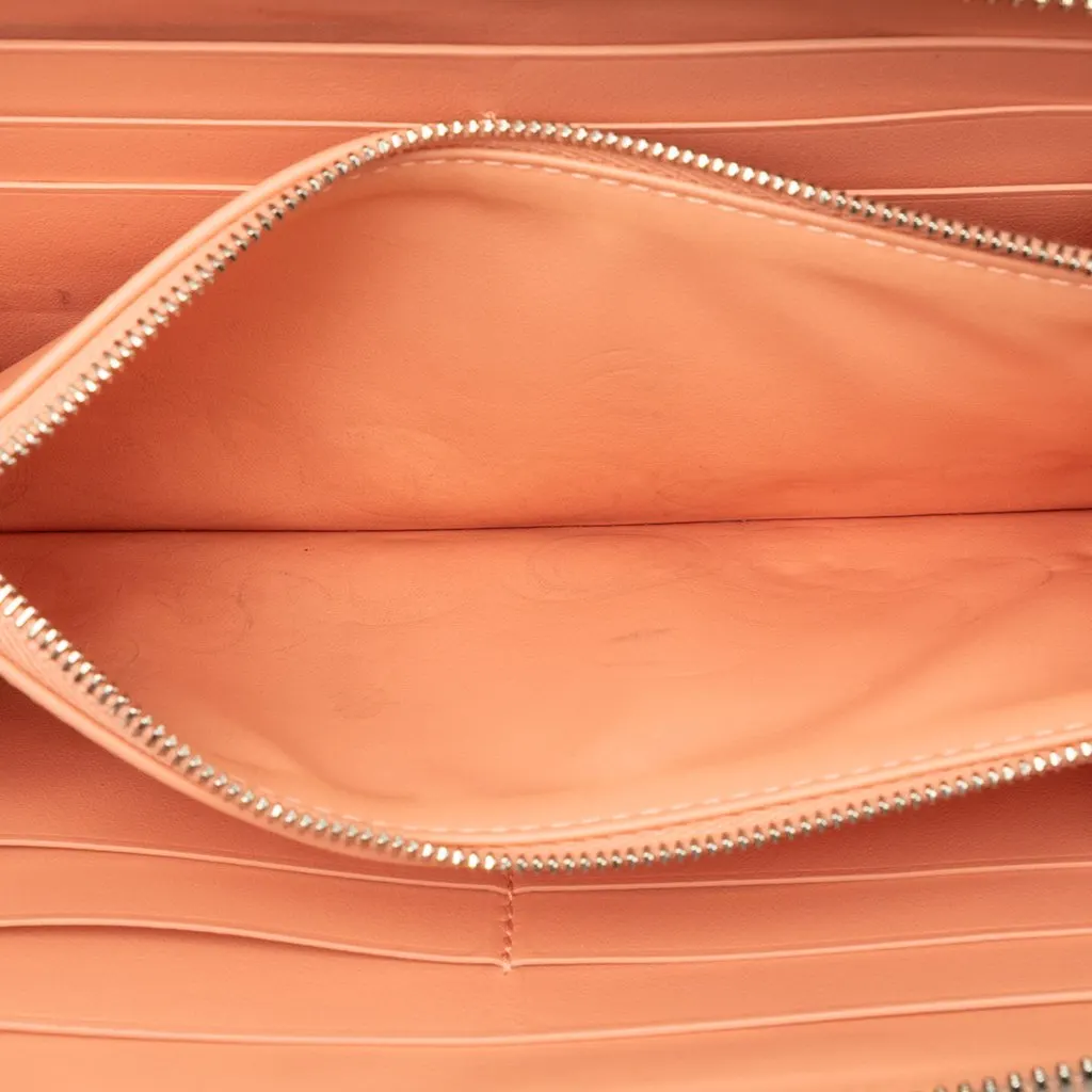 Bottega Veneta Nappa Intrecciato Zip Around Long Wallet Orange Leather Very good - Model View