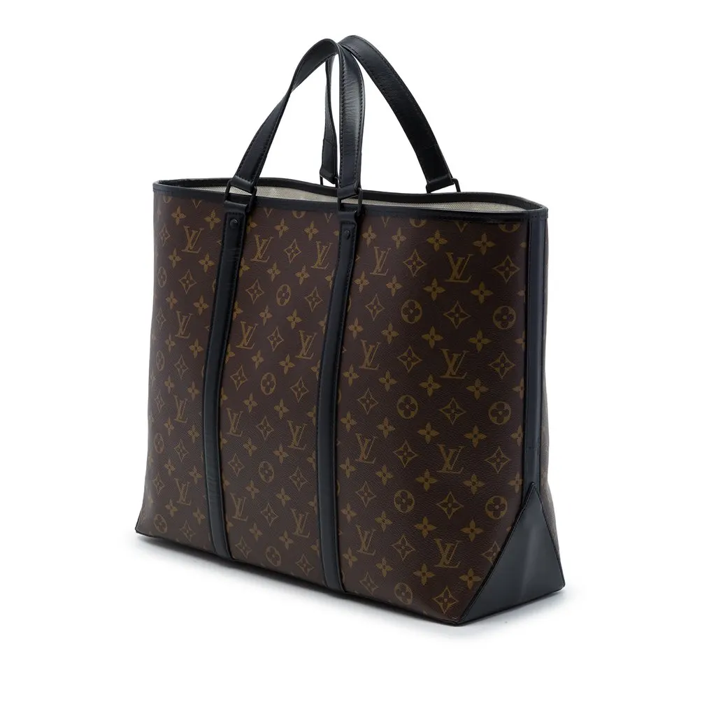 Louis Vuitton Monogram Macassar Weekend Tote GM Brown Very good - Back View