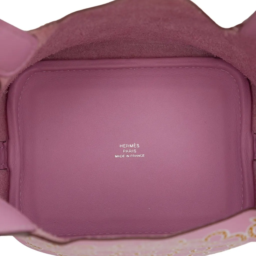 Hermès Micro Swift Lucky Daisy Picotin Lock 14 Pink Leather Very good - Model View