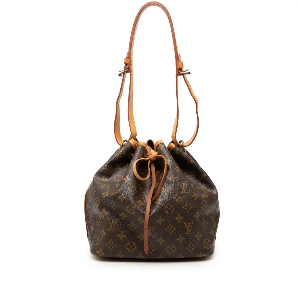 Louis Vuitton Monogram Petit Noe Brown Canvas Good - Front View