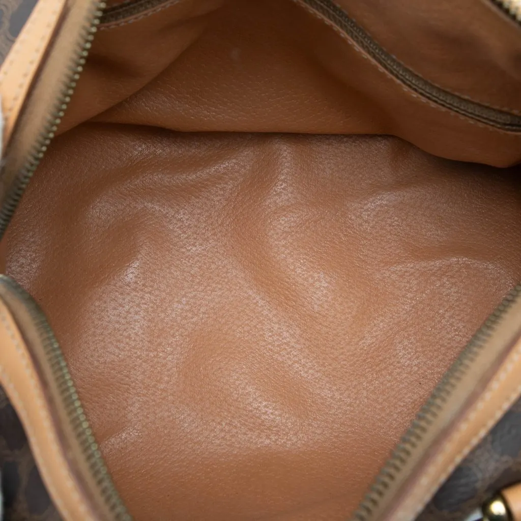Celine Macadam Coated Canvas Boston Bag Brown Canvas Good - Model View
