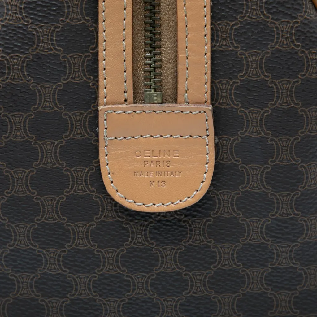 Celine Macadam Coated Canvas Boston Bag Brown Canvas Good - Box View