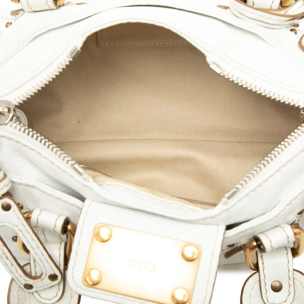 Chloé Mini Leather Paddington Handbag White Leather Good - Model View