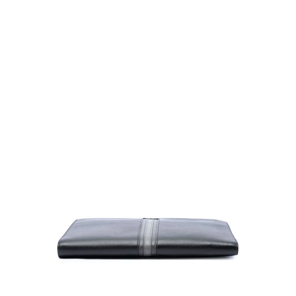Prada Saffiano Zip Around Portfolio Black Leather Very good - Inside View