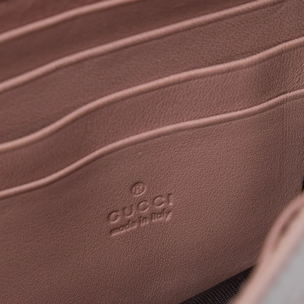 Gucci Patent Microguccissima Stirrup Crossbody Beige Leather Very good - Box View