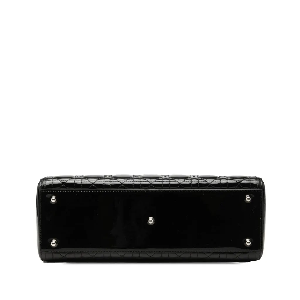 Dior Large Patent Cannage Lady Dior Black Leather Very good - Inside View