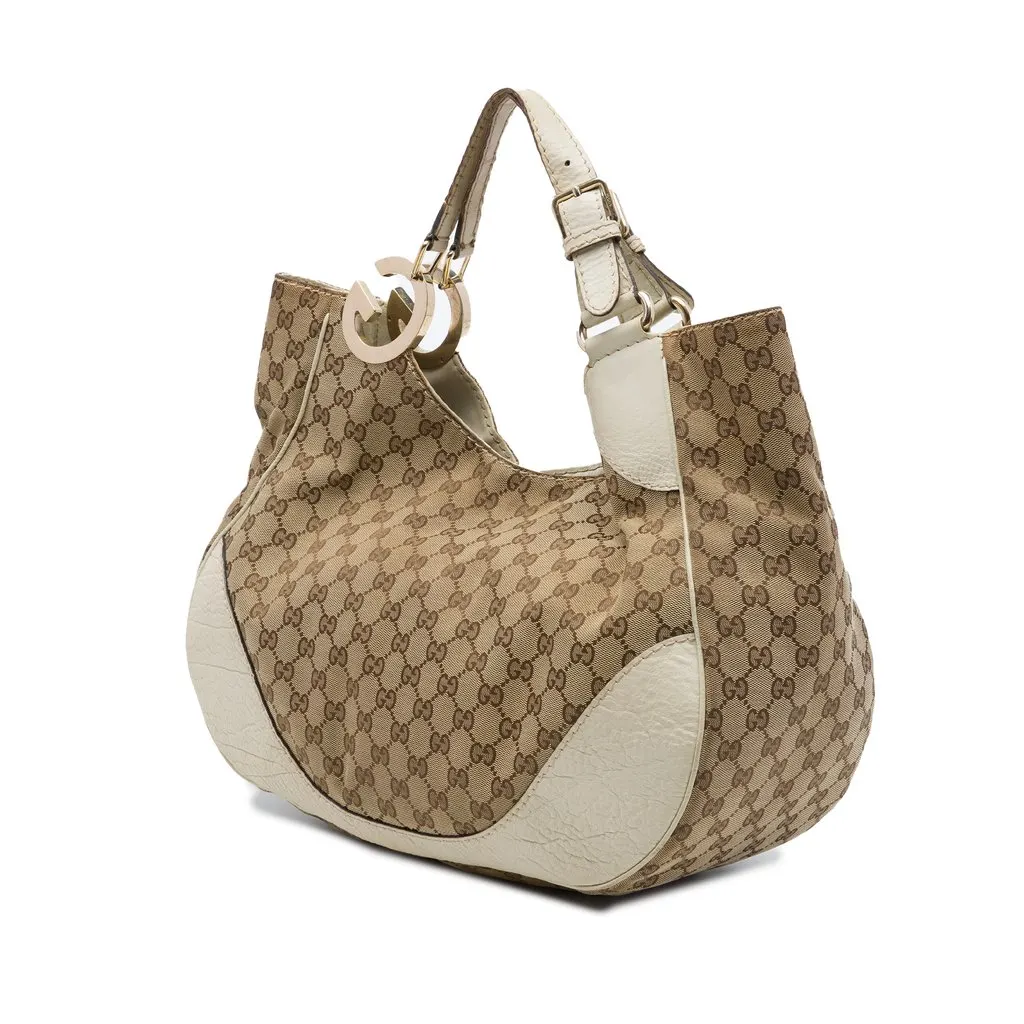 Gucci GG Canvas Charlotte Tote Beige Canvas Good - Back View