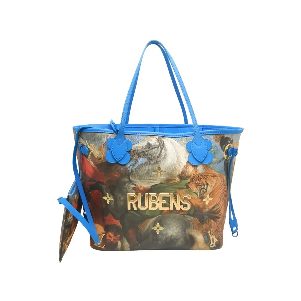 Louis Vuitton Jeff Koons Masters Collection Rubens Neverfull MM Blue Very good - Front View