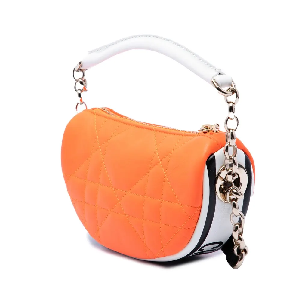 Dior Micro Lambskin Cannage Dior Vibe Hobo Orange Leather Very good - Back View
