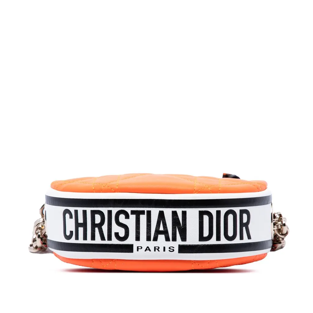 Dior Micro Lambskin Cannage Dior Vibe Hobo Orange Leather Very good - Inside View