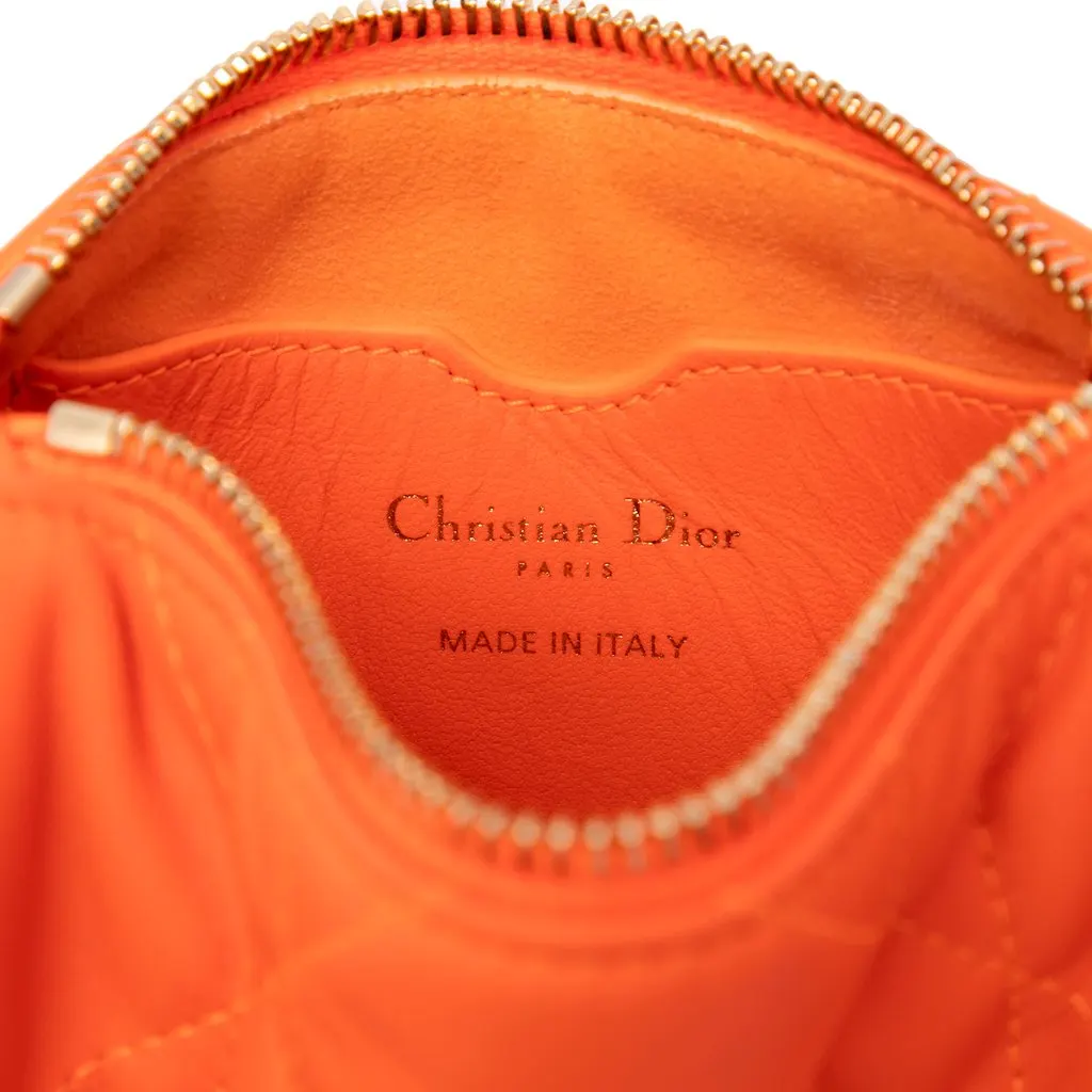 Dior Micro Lambskin Cannage Dior Vibe Hobo Orange Leather Very good - Box View