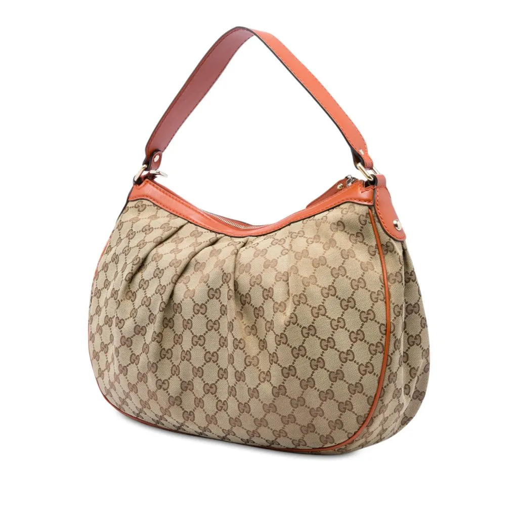 Gucci GG Canvas Sukey Shoulder Bag Beige Very good - Back View