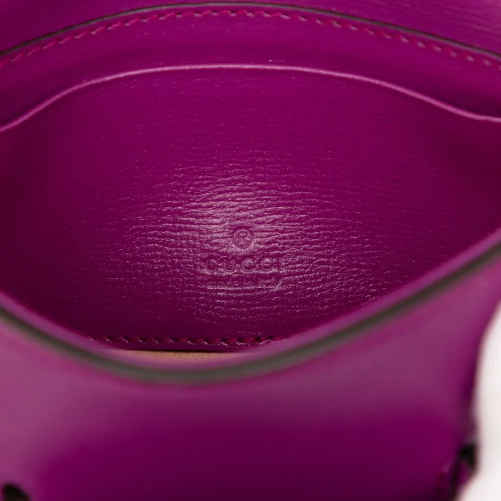 Gucci Mini Calfskin Horsebit 1955 Web Satchel Purple Leather Very good - Box View