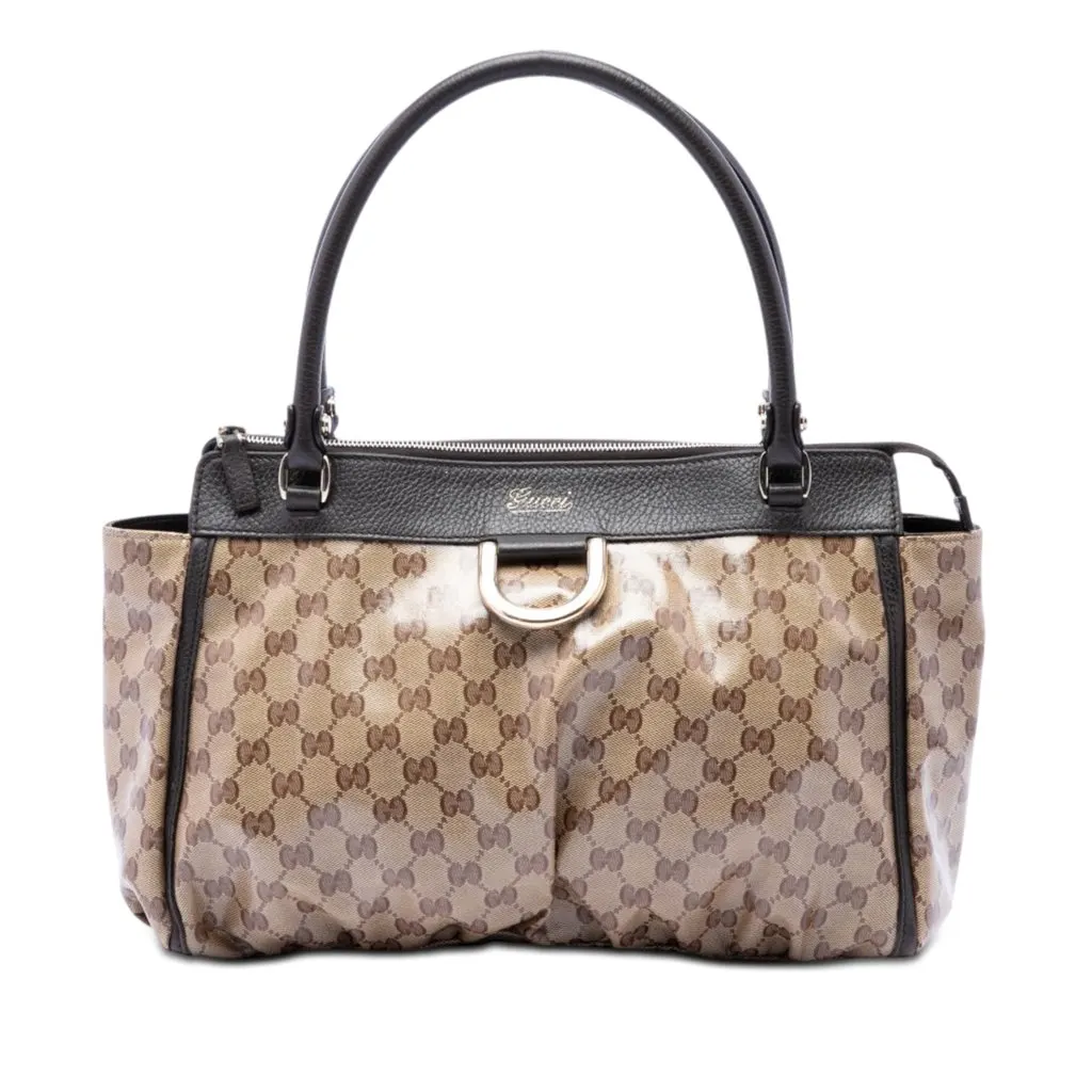 Gucci GG Crystal Abbey D Ring Tote Beige Very good - Front View