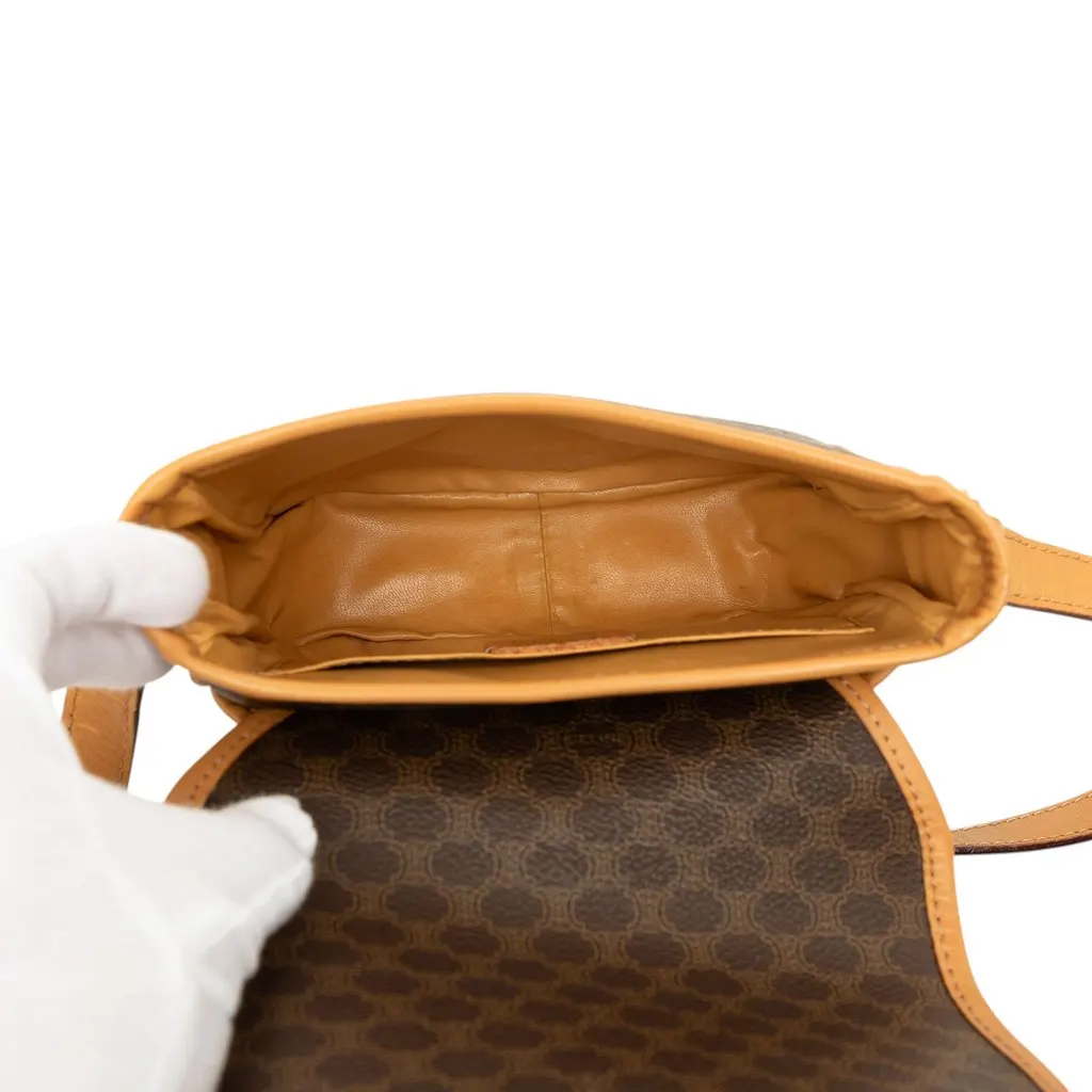 Celine Macadam Coated Canvas Crossbody Brown Canvas Good - Model View