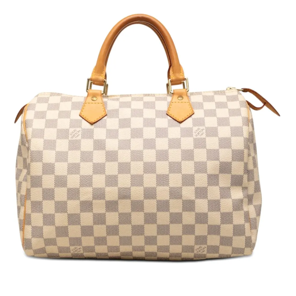 Louis Vuitton Damier Azur Speedy 30 White Very good - Front View