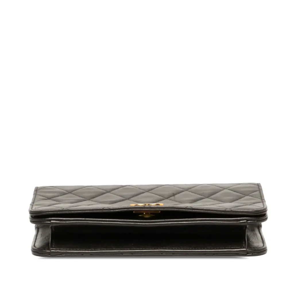 Chanel Mini CC Quilted Lambskin Full Flap Black Leather Very good - Inside View