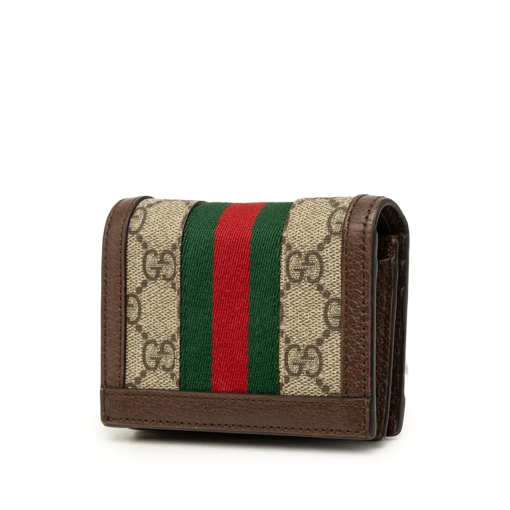 Gucci GG Supreme Web Ophidia Small Wallet Beige Very good - Back View
