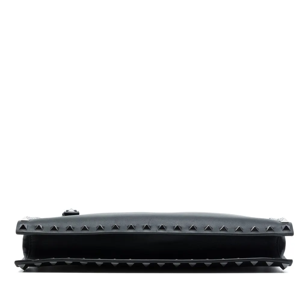 Valentino Leather Rockstud Untitled Wristlet Clutch Black Leather Very good - Inside View