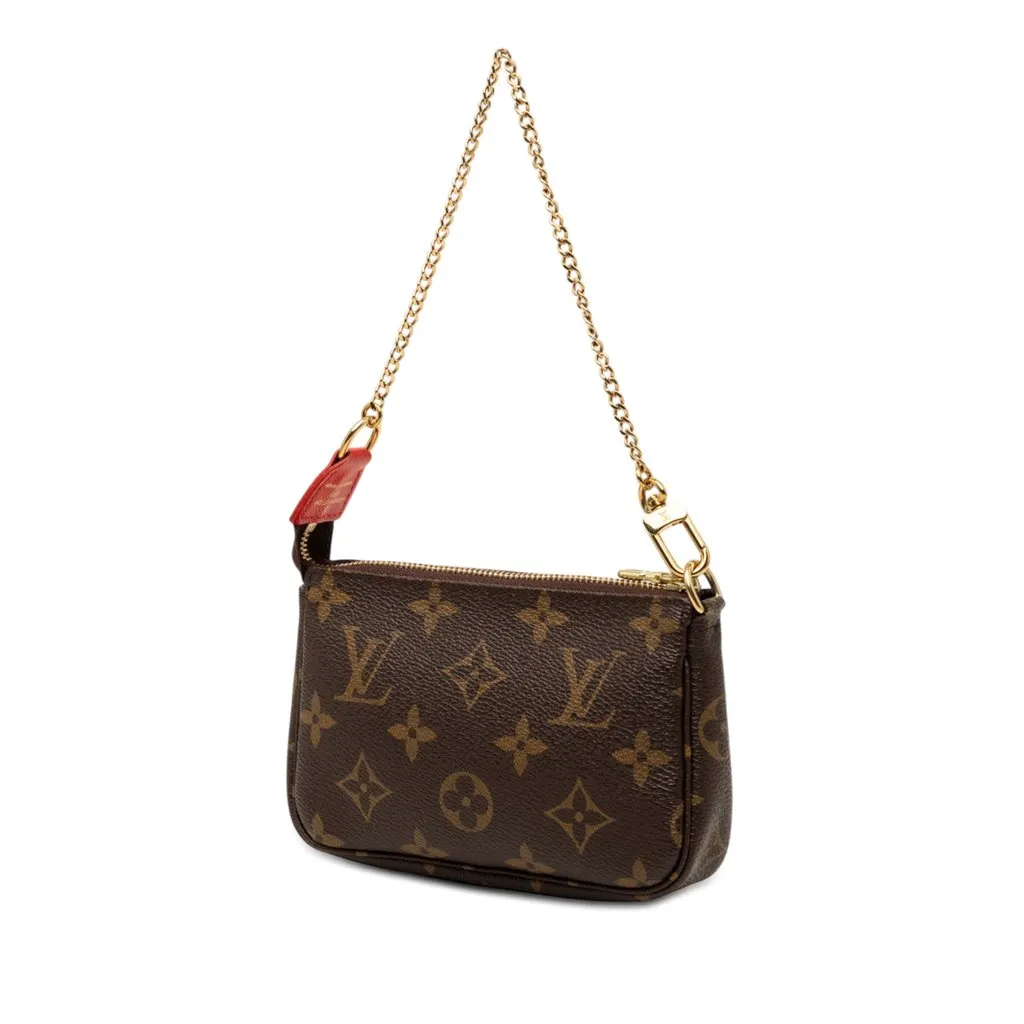 Louis Vuitton Monogram Cats Christmas Animation Mini Pochette Accessories Brown Very good - Back View