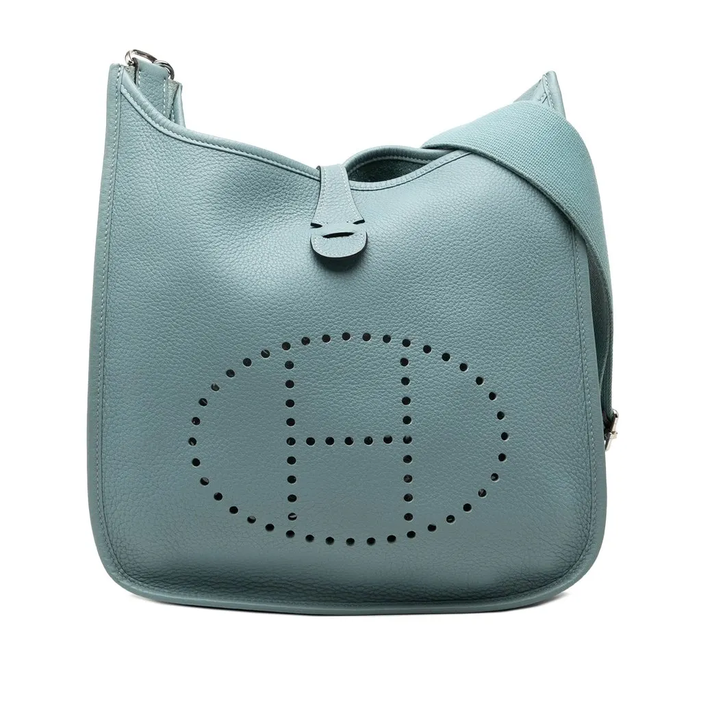 Hermès Clemence Evelyne III 29 Blue Leather Very good - Front View