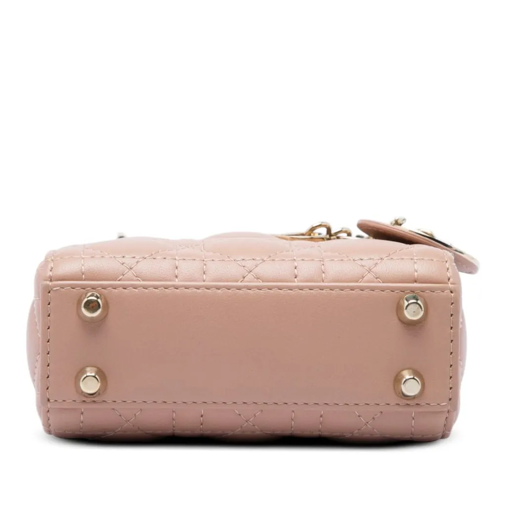 Dior Micro Lambskin Cannage Lady Dior Brown Leather Very good - Inside View