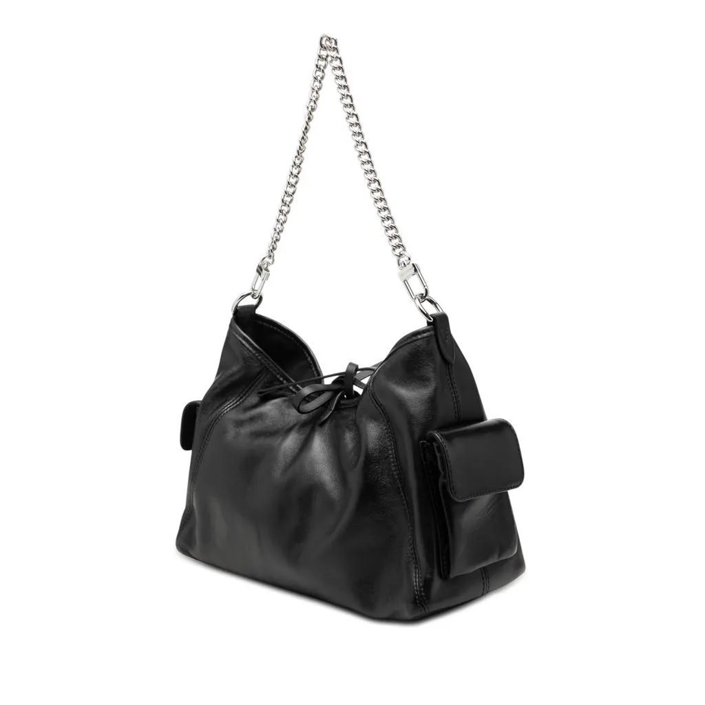 Louis Vuitton Lambskin CarryAll Cargo Vibe PM Black Leather Very good - Back View