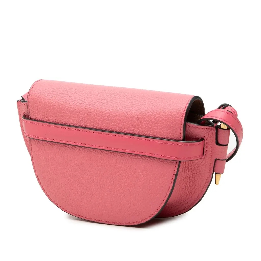 LOEWE Mini Leather Gate Crossbody Pink Leather Very good - Back View