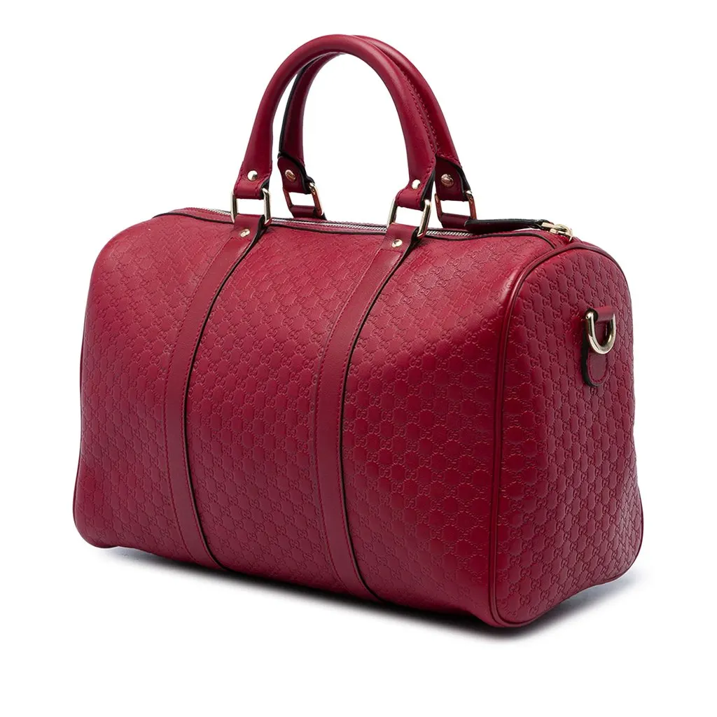Gucci Medium Microguccissima Boston Bag Red Leather Very good - Back View