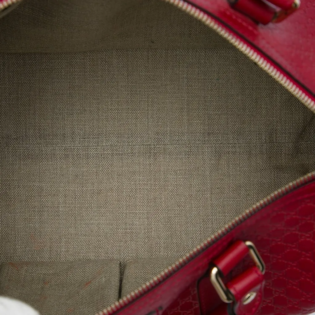 Gucci Medium Microguccissima Boston Bag Red Leather Very good - Model View