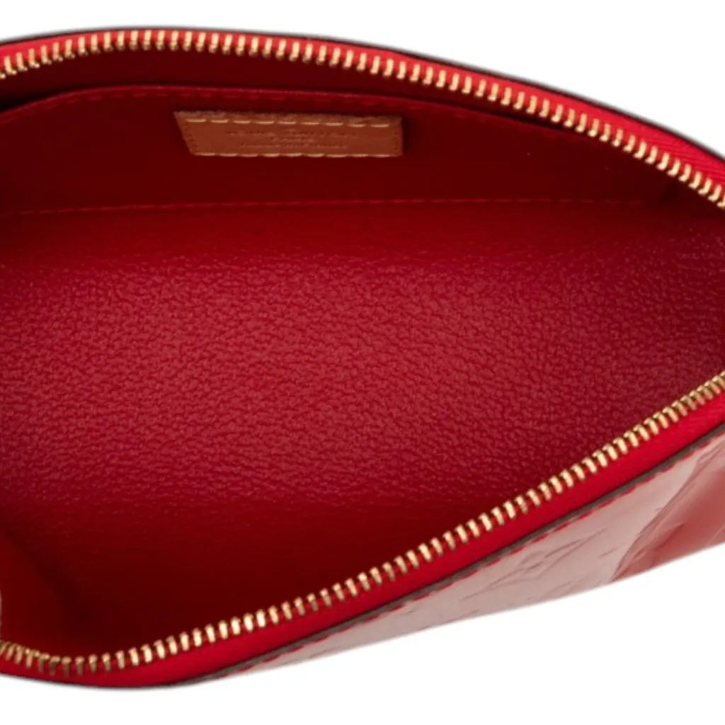 Louis Vuitton Monogram Vernis Cosmetic Pouch Red Leather Very good - Model View