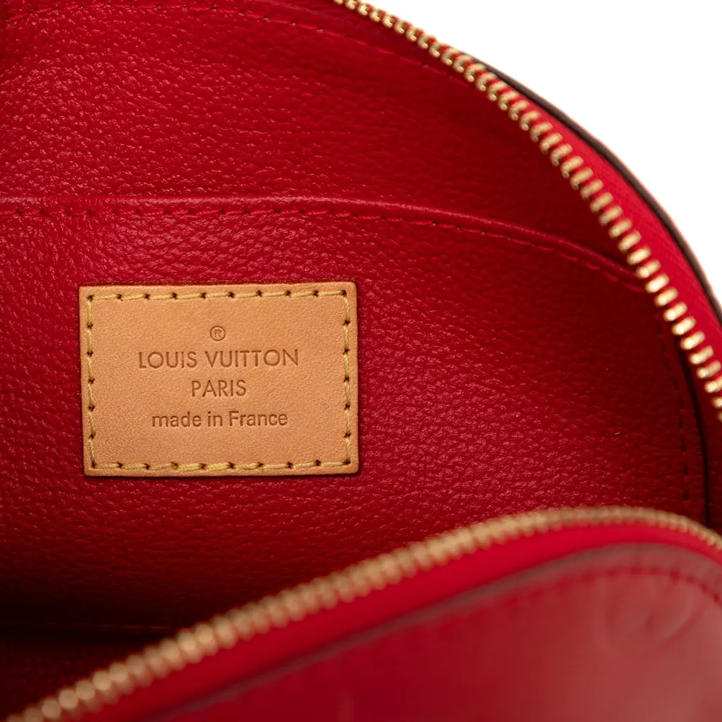 Louis Vuitton Monogram Vernis Cosmetic Pouch Red Leather Very good - Box View