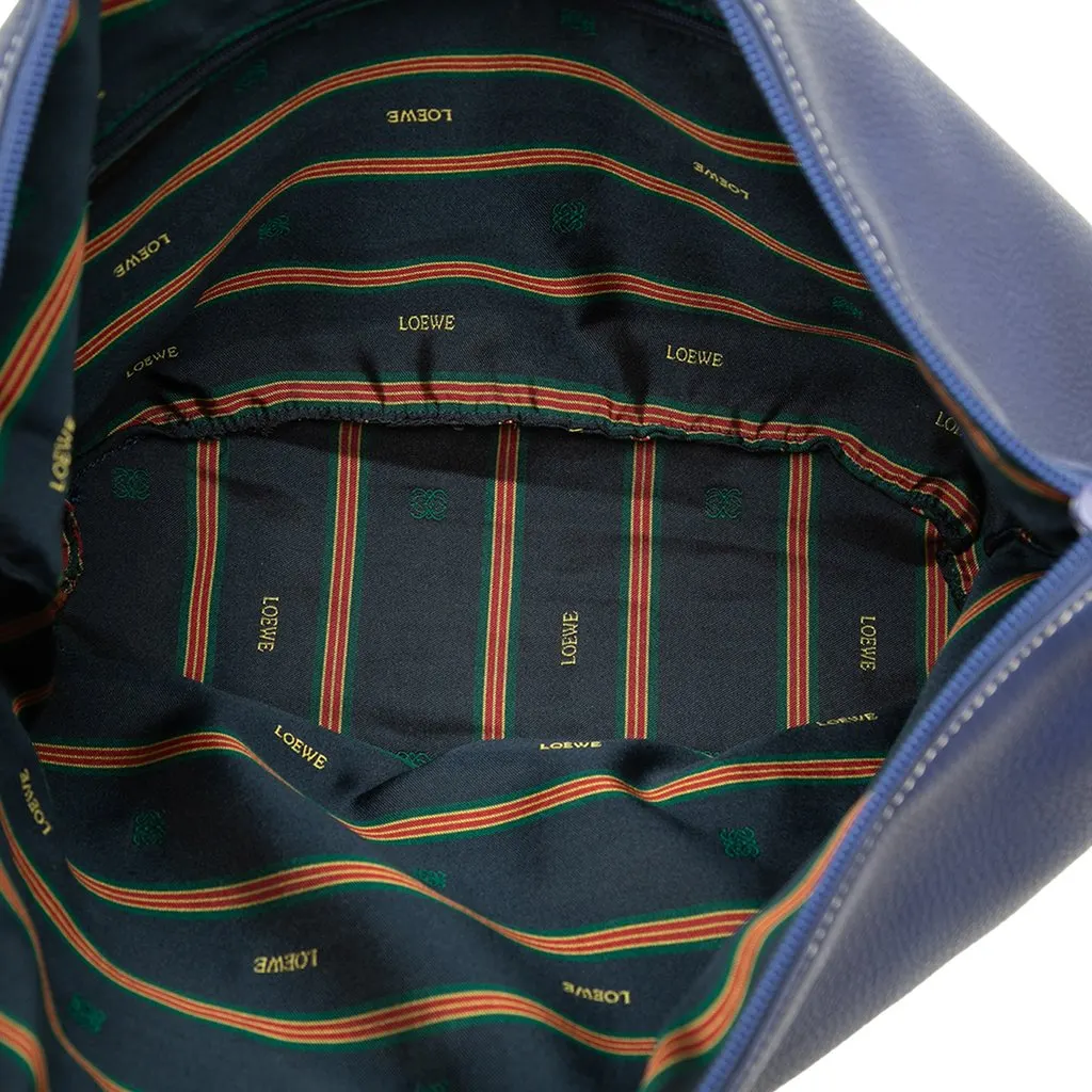 Loewe Pebbled Calfskin Anagram Hobo Blue Leather Good - Model View