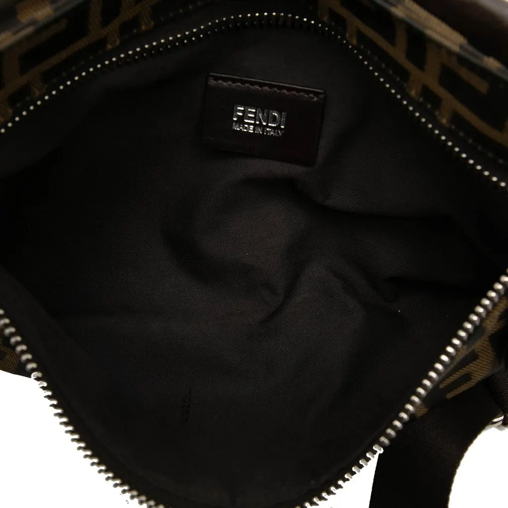 Fendi Zucca Canvas Double Pocket Belt Bag Brown Very good - Model View
